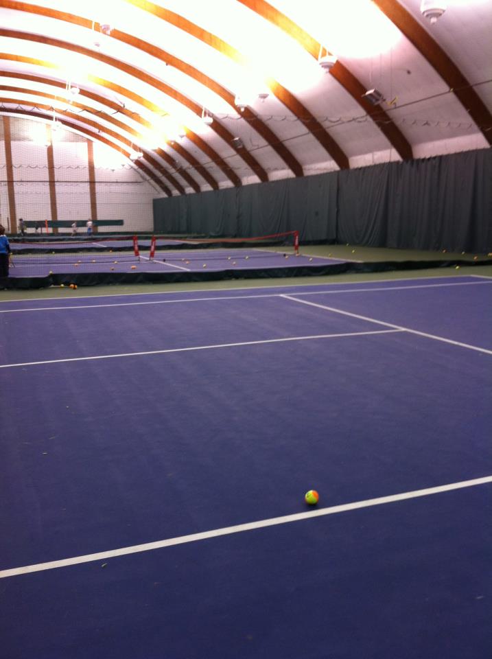 Inside the facility — indoor tennis courts