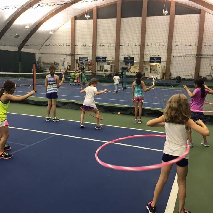 Kids having fun at tennis party